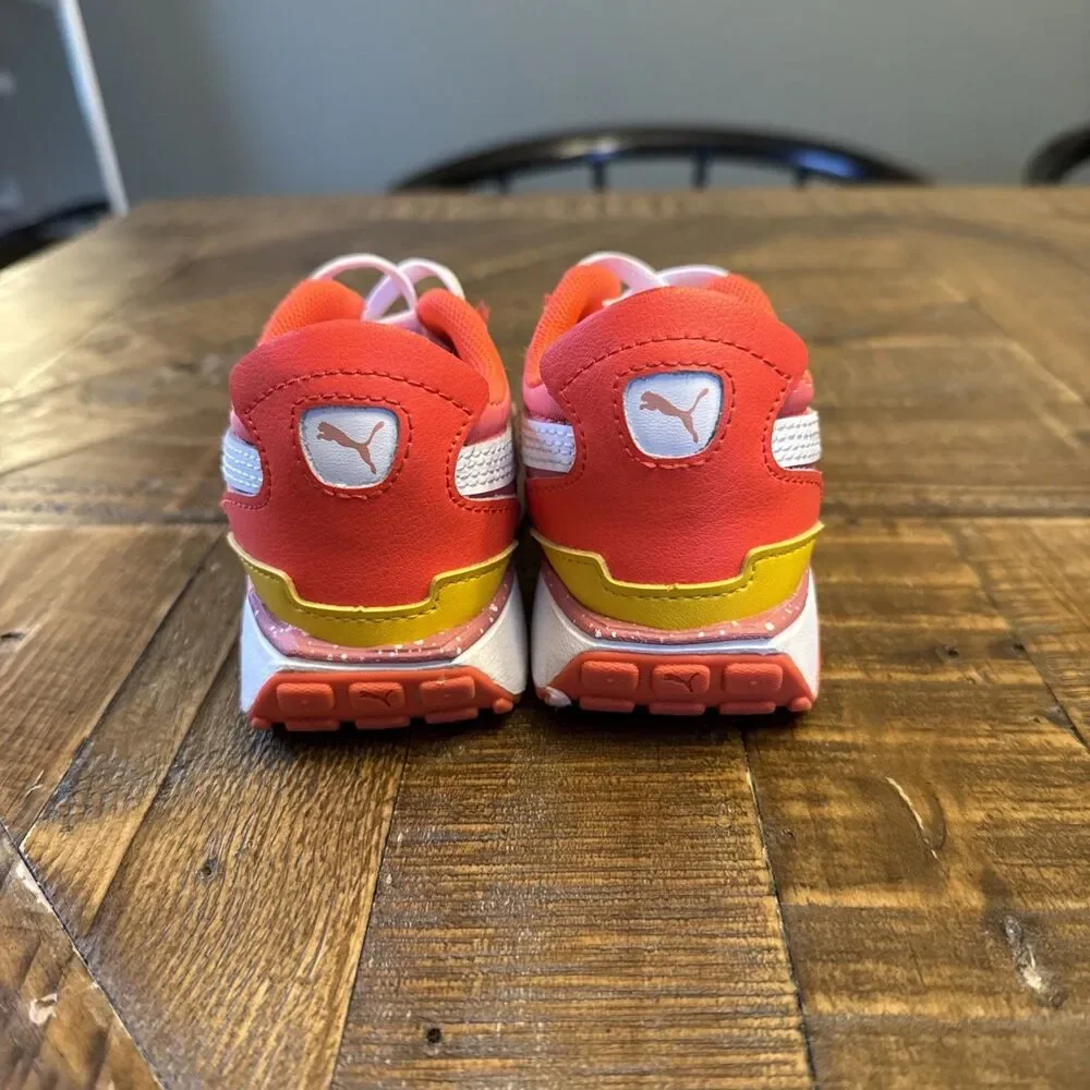 Puma 387850-01 Toddler Sneakers Size 9C Orange Pink Baby Shoes